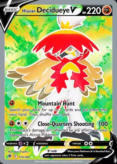 Hisuian Decidueye V 173/189 Astral Radiance Pokemon card