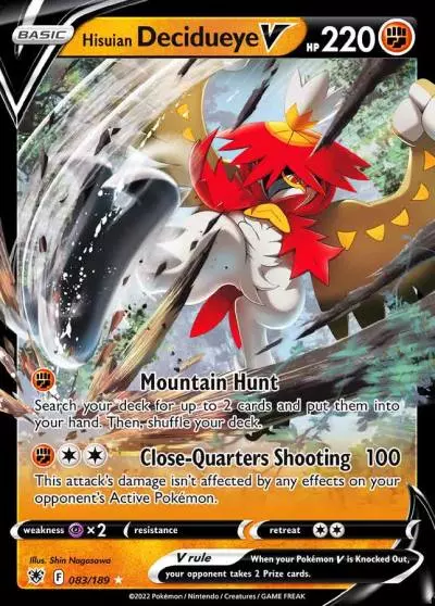 Hisuian Decidueye V 83/189 Astral Radiance Pokemon card