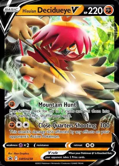 Hisuian Decidueye V SWSH238/307 SWSH Black Star Promos Pokemon card