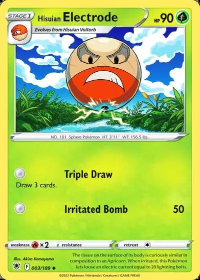 Hisuian Electrode 3/189 Astral Radiance Pokemon card