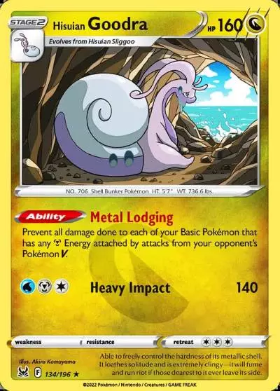 Hisuian Goodra 134/196 Lost Origin Pokemon card