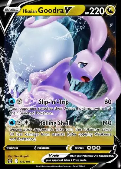 Hisuian Goodra V 135/196 Lost Origin Pokemon card