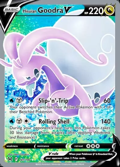 Hisuian Goodra V 187/196 Lost Origin Pokemon card
