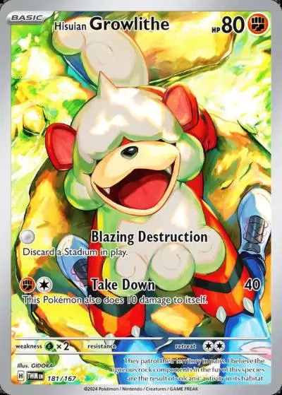 Hisuian Growlithe 181/167 Twilight Masquerade Pokemon card