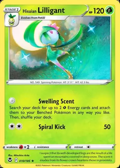 Hisuian Lilligant 10/195 Silver Tempest Pokemon card