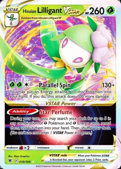 Hisuian Lilligant VSTAR 18/189 Astral Radiance Pokemon card