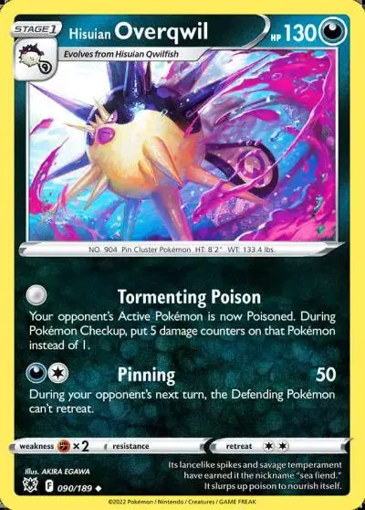 Hisuian Overqwil 90/189 Astral Radiance Pokemon card
