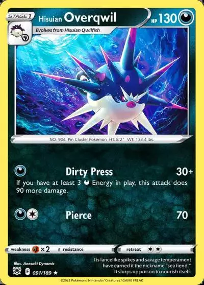 Hisuian Overqwil 91/189 Astral Radiance Pokemon card