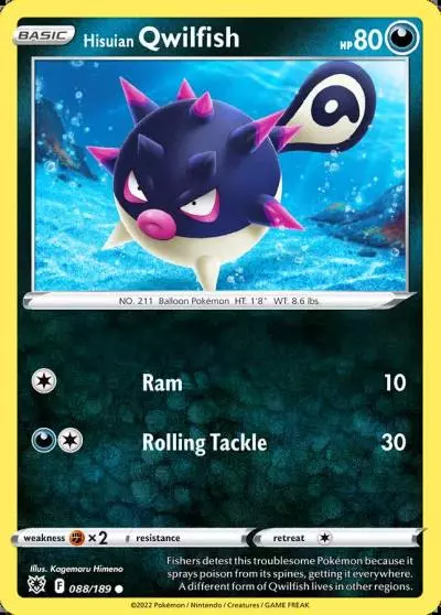 Hisuian Qwilfish 88/189 Astral Radiance Pokemon card