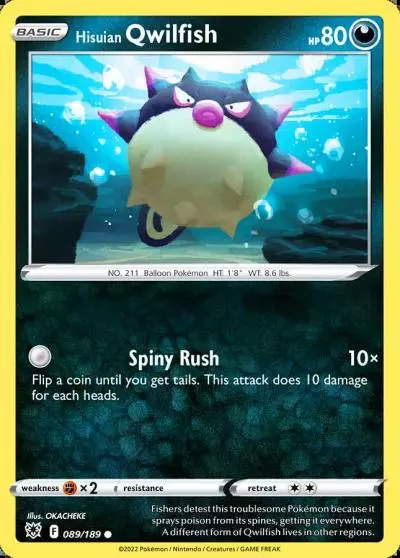 Hisuian Qwilfish 89/189 Astral Radiance Pokemon card