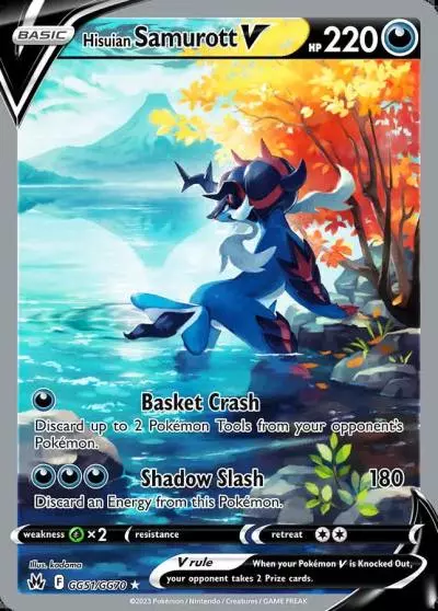 Hisuian Samurott V GG51/70 Crown Zenith Galarian Gallery Pokemon card