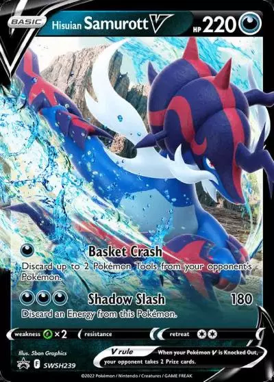 Hisuian Samurott V SWSH239/307 SWSH Black Star Promos Pokemon card