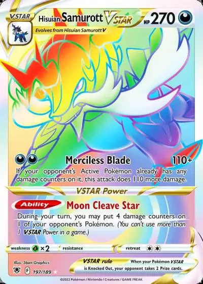 Hisuian Samurott VSTAR 197/189 Astral Radiance Pokemon card
