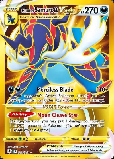 Hisuian Samurott VSTAR 209/189 Astral Radiance Pokemon card