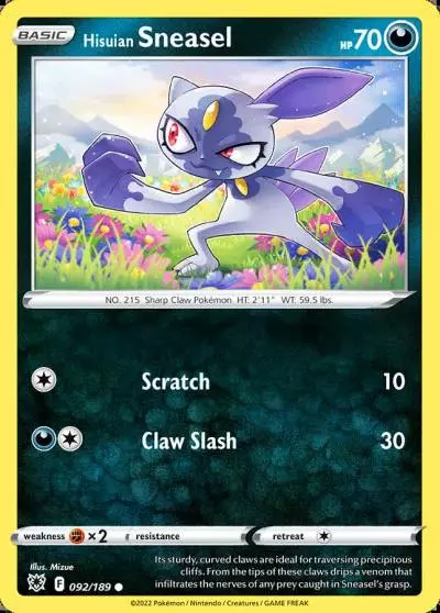 Hisuian Sneasel 92/189 Astral Radiance Pokemon card