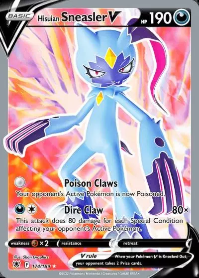 Hisuian Sneasler V 174/189 Astral Radiance Pokemon card