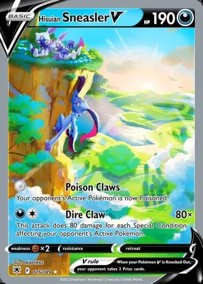 Hisuian Sneasler V 175/189 Astral Radiance Pokemon card