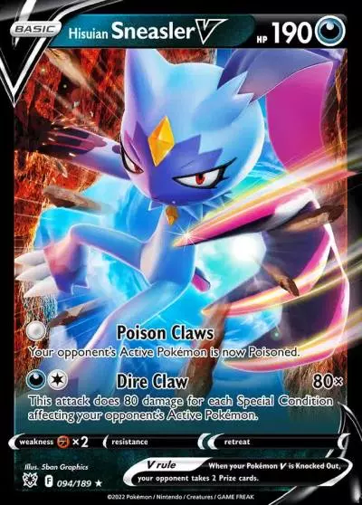 Hisuian Sneasler V 94/189 Astral Radiance Pokemon card