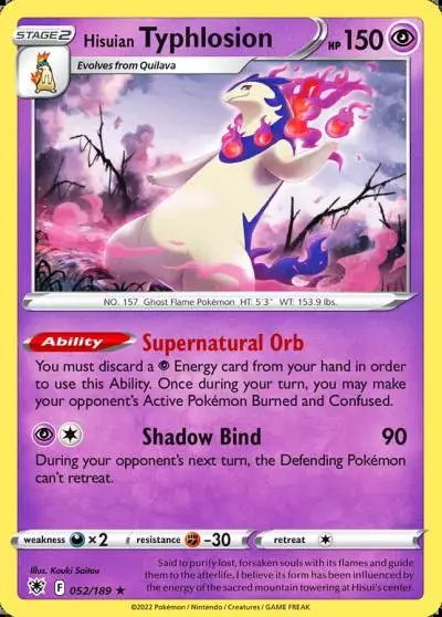 Hisuian Typhlosion 52/189 Astral Radiance Pokemon card