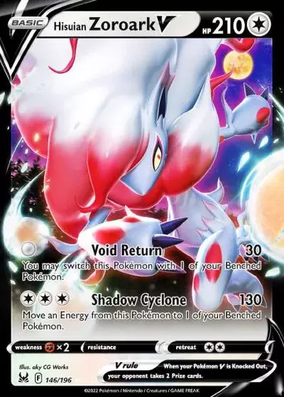 Hisuian Zoroark V 146/196 Lost Origin Pokemon card