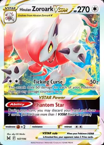 Hisuian Zoroark VSTAR 147/196 Lost Origin Pokemon card