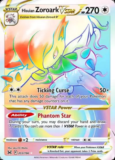 Hisuian Zoroark VSTAR 203/196 Lost Origin Pokemon card