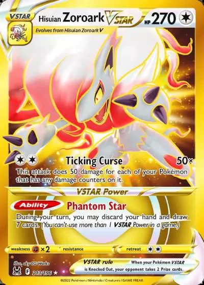 Hisuian Zoroark VSTAR 213/196 Lost Origin Pokemon card