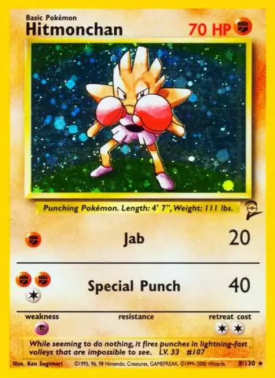 Hitmonchan 8/130 Base Set 2 Pokemon card