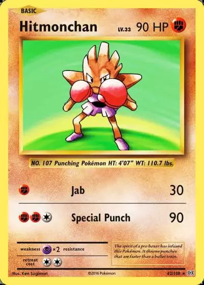 Hitmonchan 62/108 Evolutions Pokemon card