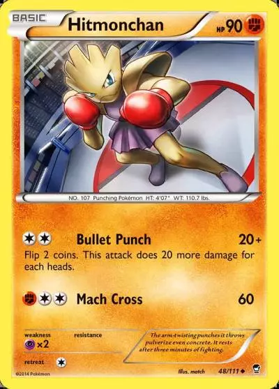 Hitmonchan 48/111 Furious Fists Pokemon card