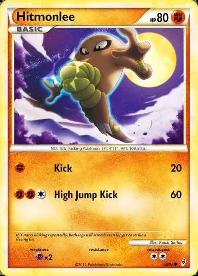 Hitmonlee 58/95 Call of Legends Pokemon card