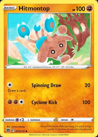Hitmontop 72/172 Brilliant Stars Pokemon card