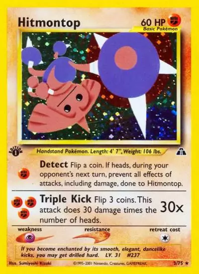 Hitmontop 3/75 Neo Discovery Pokemon card