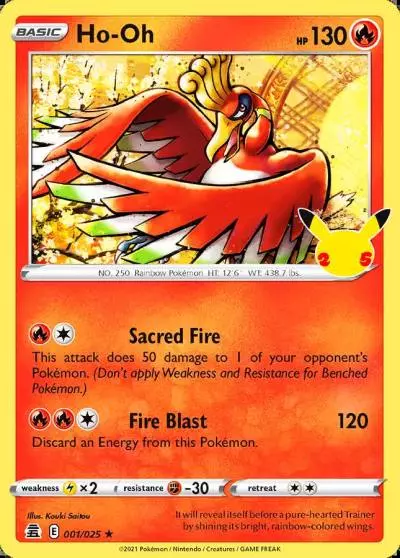 Ho-Oh 1/25 Celebrations Pokemon card