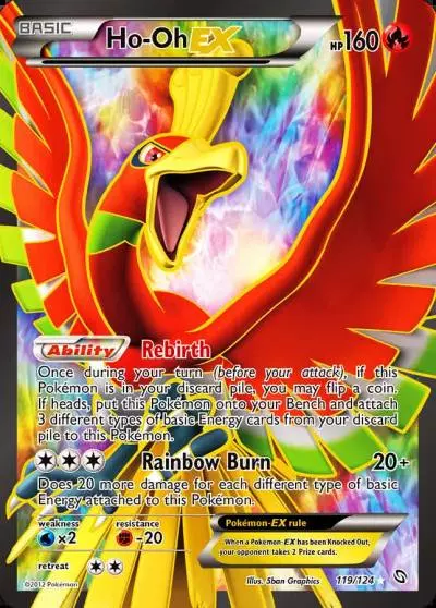 Ho-Oh-EX 119/124 Dragons Exalted Pokemon card