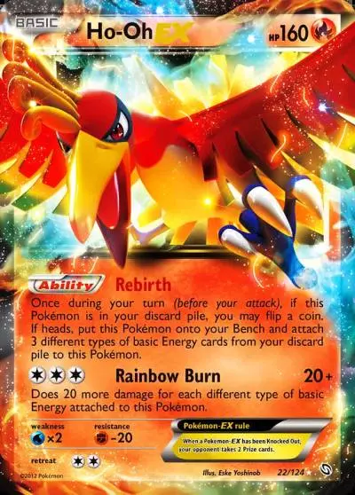 Ho-Oh-EX 22/124 Dragons Exalted Pokemon card