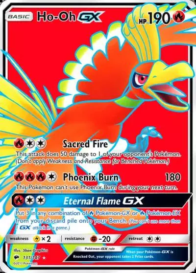 Ho-Oh-GX 131/147 Burning Shadows Pokemon card
