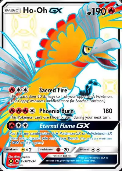 Ho-Oh-GX SV50/94 Hidden Fates Shiny Vault Pokemon card