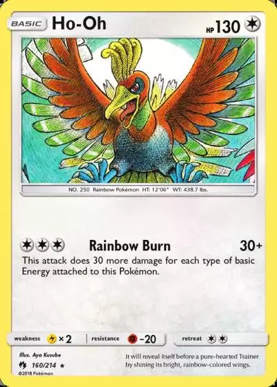 Ho-Oh 160/214 Lost Thunder Pokemon card
