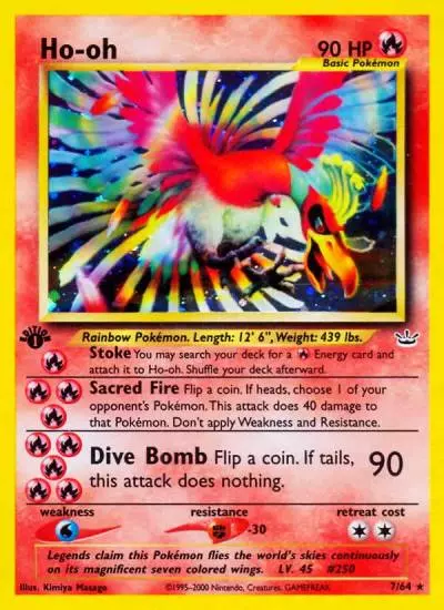Ho-oh 7/64 Neo Revelation Pokemon card