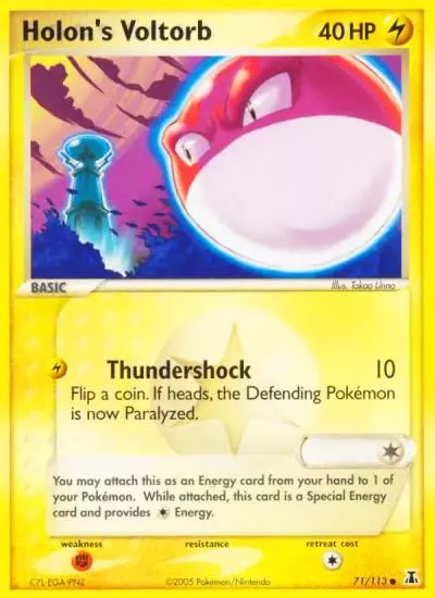 Holon's Voltorb 71/113 Delta Species Pokemon card