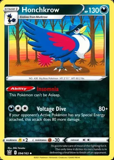 Honchkrow 94/163 Battle Styles Pokemon card