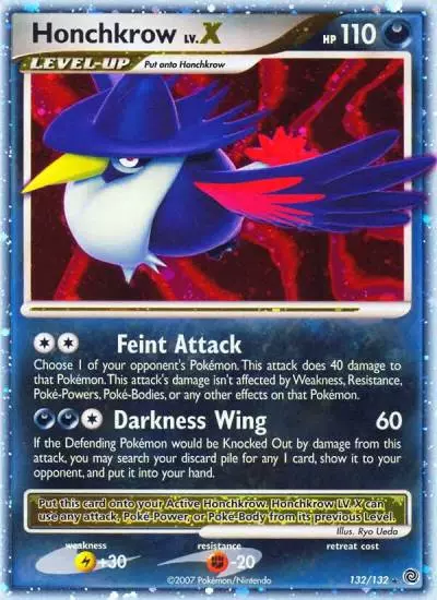 Honchkrow LV.X 132/132 Secret Wonders Pokemon card