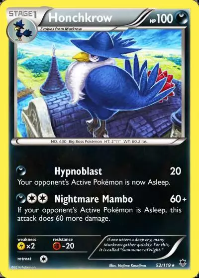 Honchkrow 52/119 Phantom Forces Pokemon card