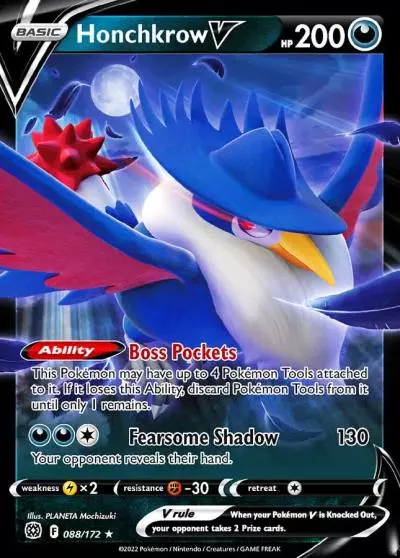 Honchkrow V 88/172 Brilliant Stars Pokemon card