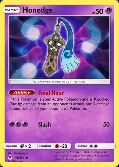 Honedge 46/131 Forbidden Light Pokemon card