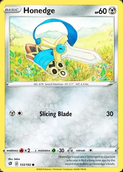 Honedge 133/192 Rebel Clash Pokemon card