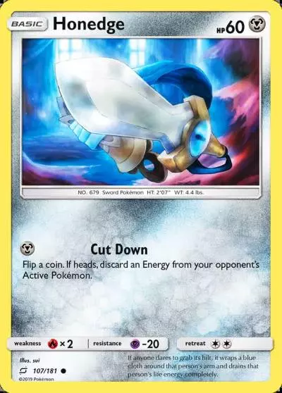 Honedge 107/181 Team Up Pokemon card