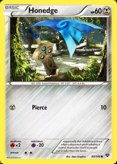 Honedge 83/146 XY Pokemon card