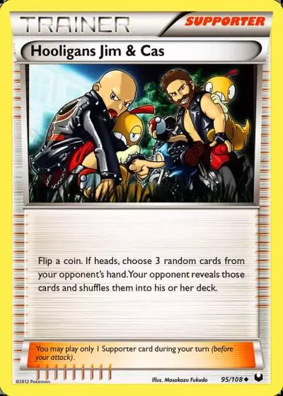 Hooligans Jim & Cas 95/108 Dark Explorers Pokemon card